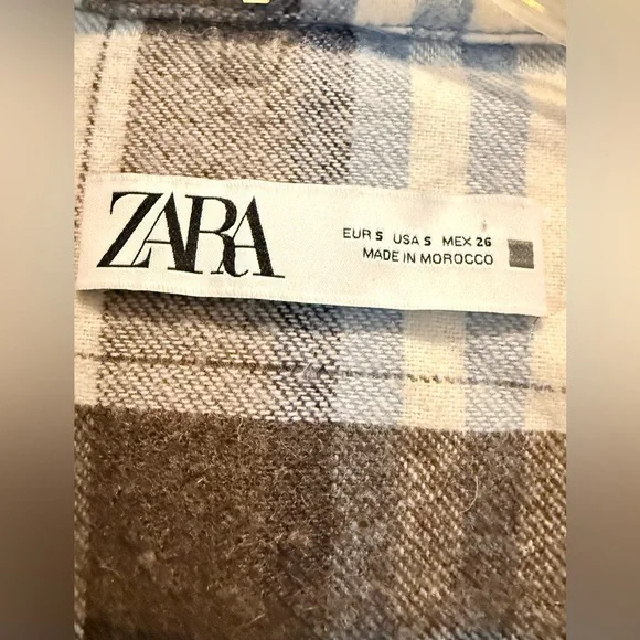 Zara Checkered Jacket Cropped Plaid Overshirt - Picture 11 of 11